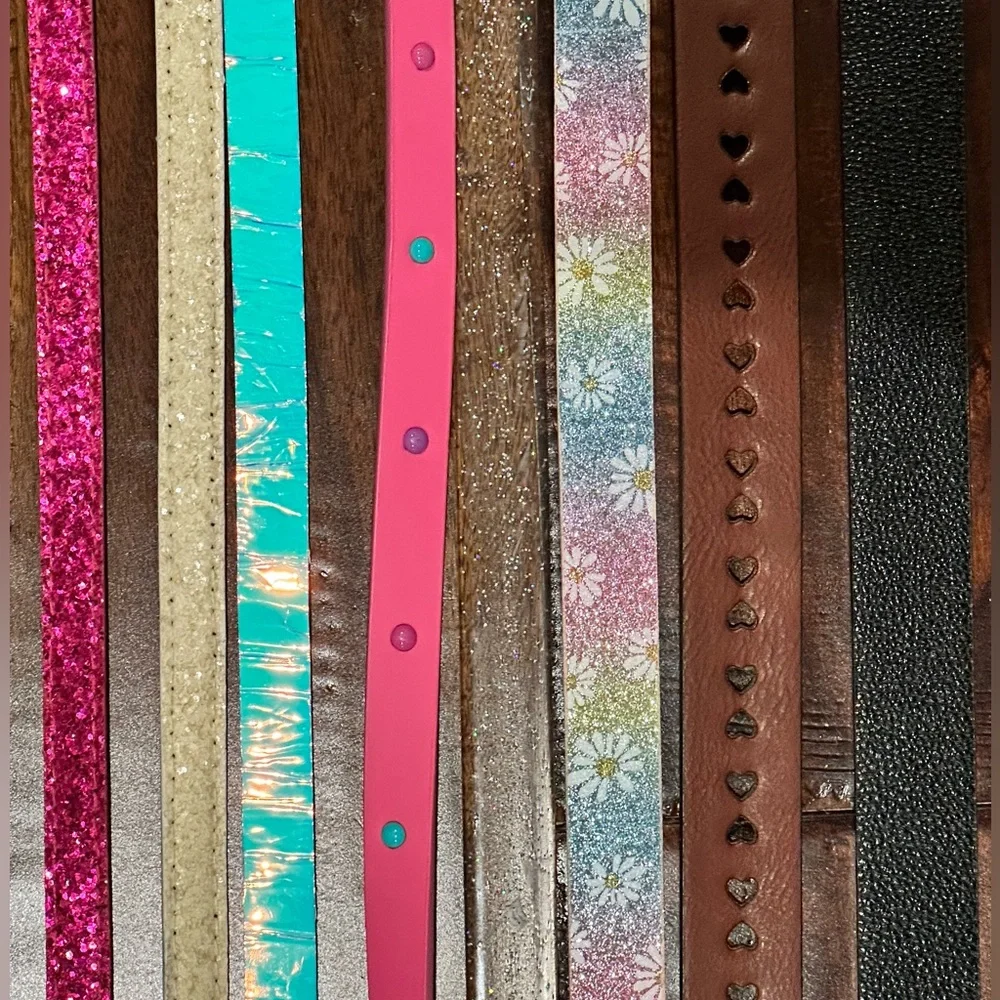 Lot of 8 Girls belts - 25 to 34 inches long